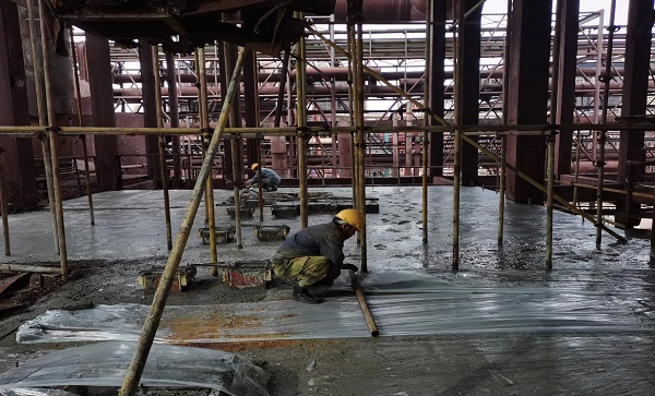 銅冠冶化電收塵區(qū)域加固工程提前交付安裝